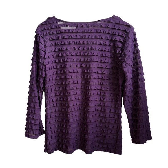 NWT Frank Lyman Ruffle Blouse Y2K-Inspired Top Women's Size 12 Deep V-Neck - Picture 6 of 9